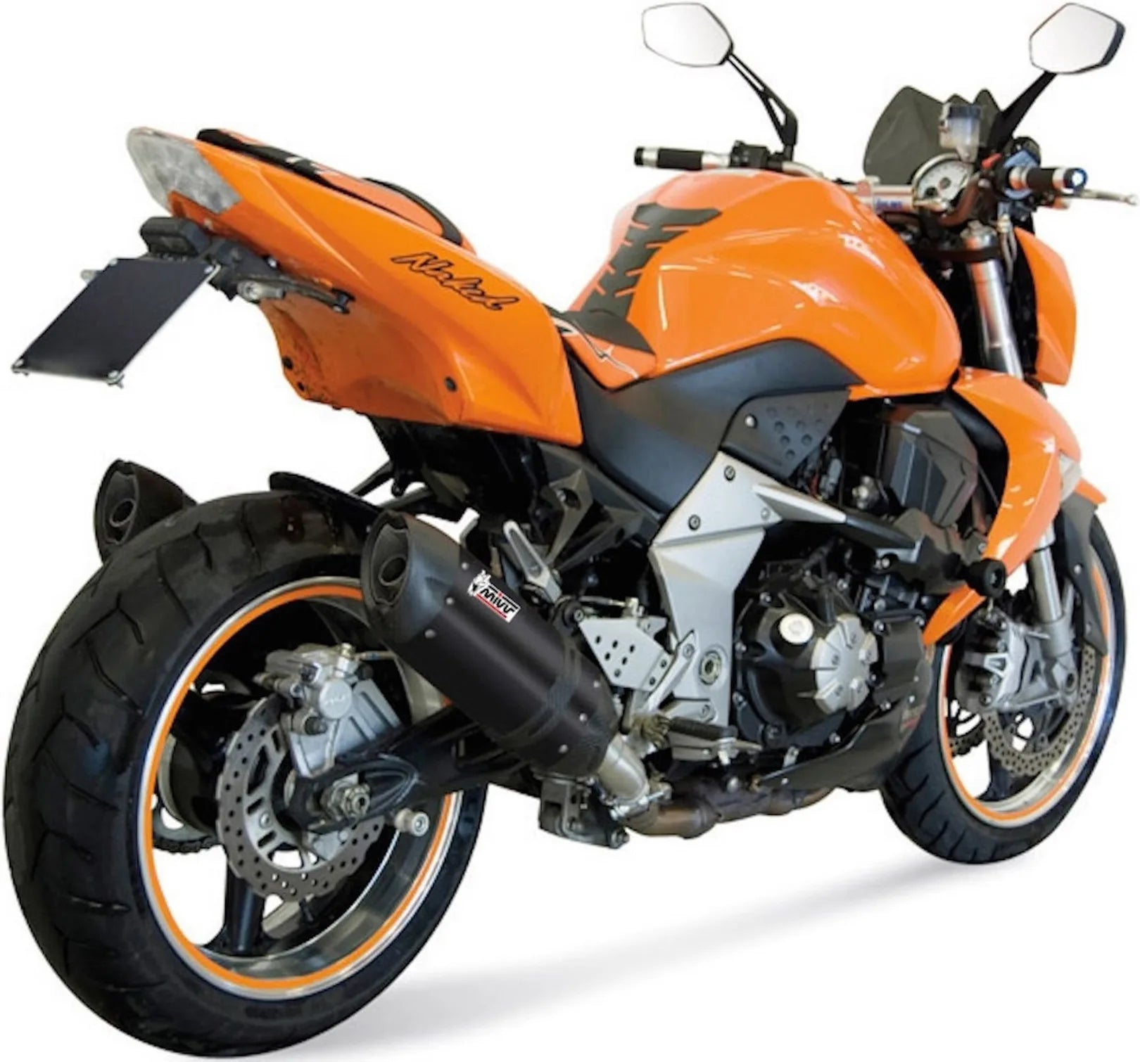 Double Sortie D'Échappement Homologuée Au Niveau Sonore Suono Acier Noir Carbon - Mivv Compatible Avec Kawasaki Z 1000 (2007-2009)