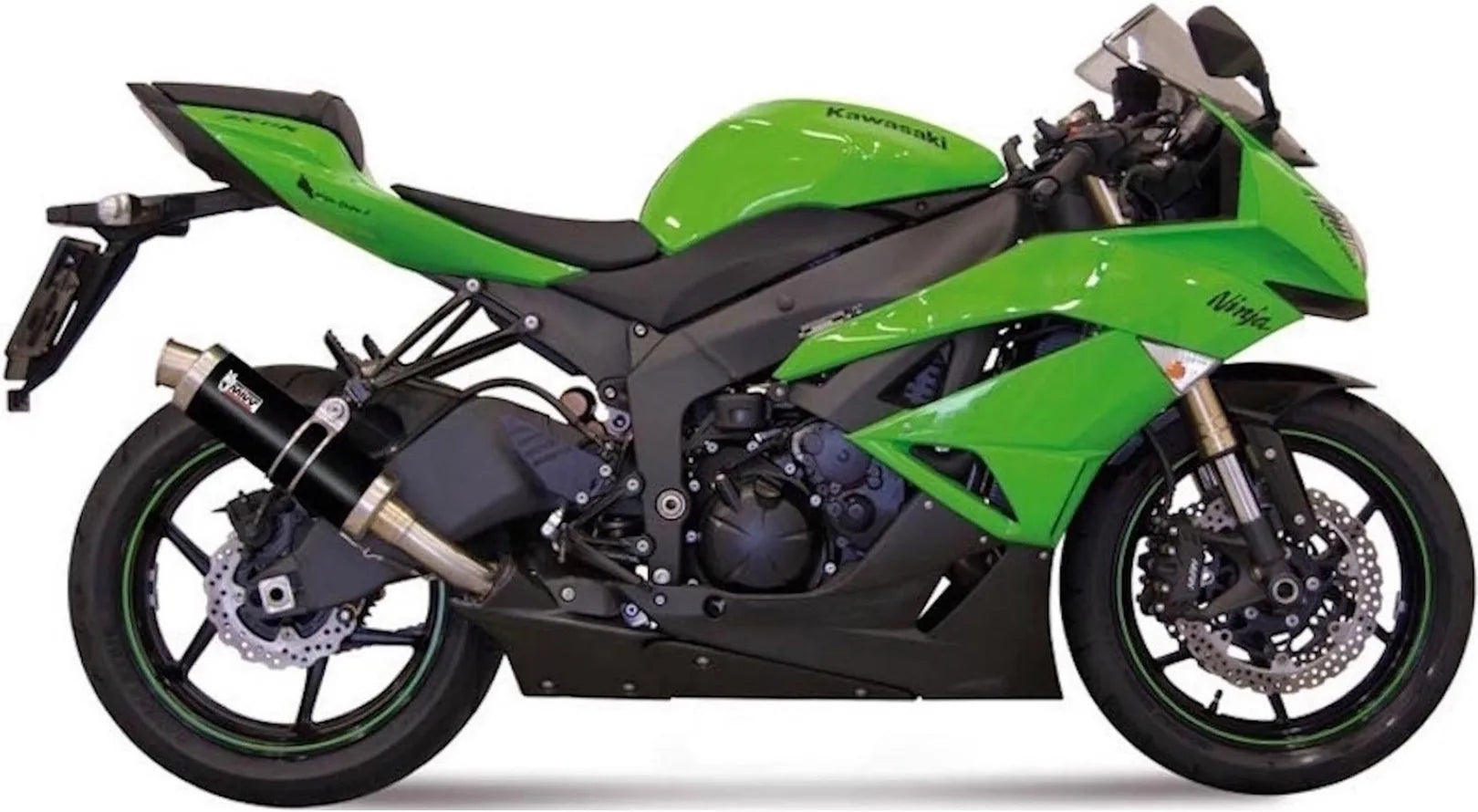 Système D'Échappement Homologué Au Niveau Sonore Gp Acier Noir - Mivv Compatible Avec Kawasaki Zx 6R 636 (2009-2016)