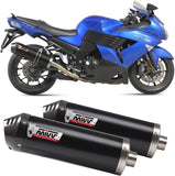 Système D'Échappement Homologué Au Niveau Sonore Oval Acier Noir Carbon - Mivv Compatible Avec Kawasaki Zzr 1400 (2008-2011)