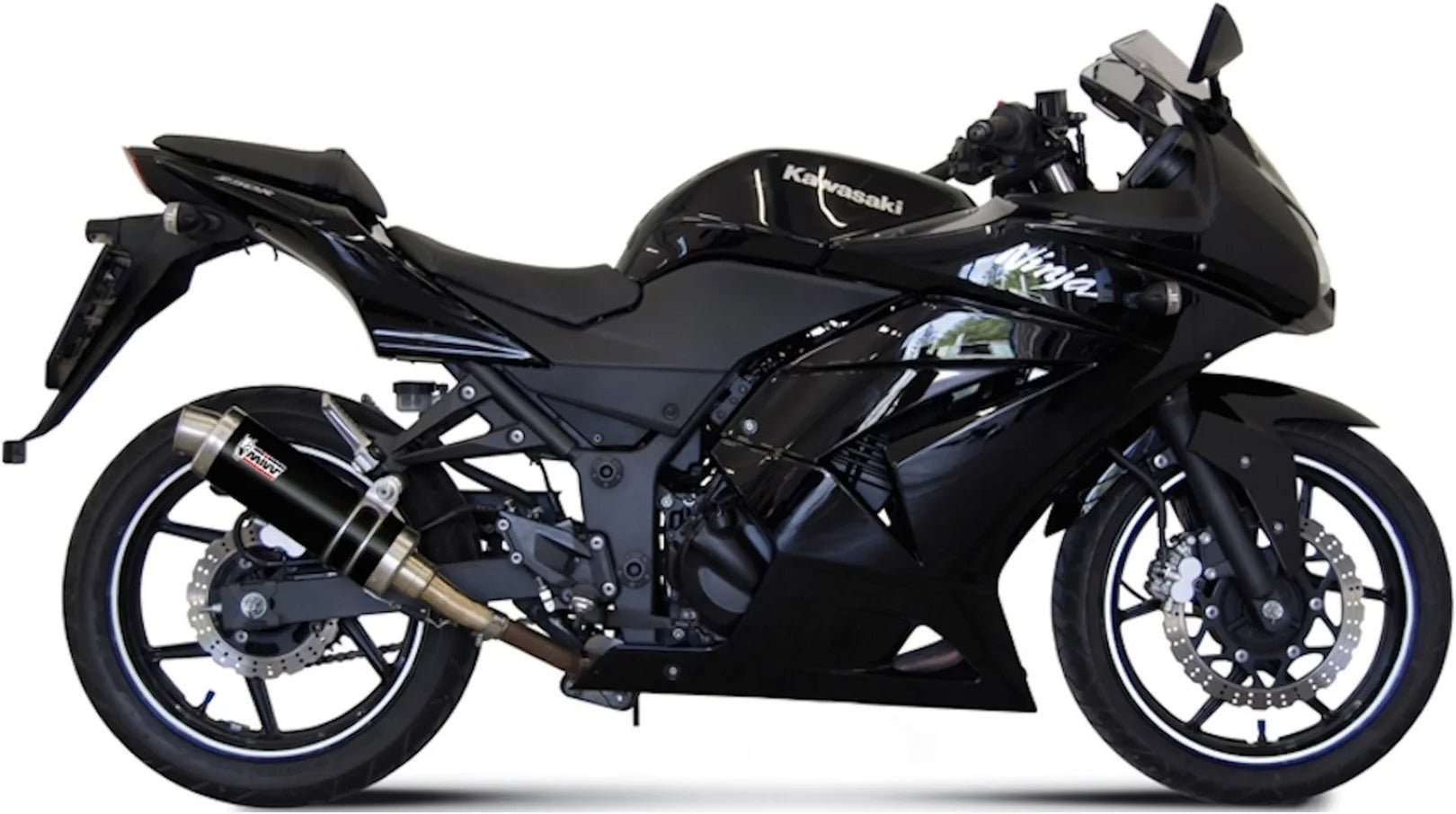 Système D'Échappement Homologué Au Niveau Sonore Gp Acier Noir - Mivv Compatible Avec Kawasaki Ninja 250 R (2008-2013)
