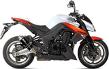 Double Sortie D'Échappement Homologuée Au Niveau Sonore Gp Acier Noir - Mivv Compatible Avec Kawasaki Z 1000 (2010-2013)