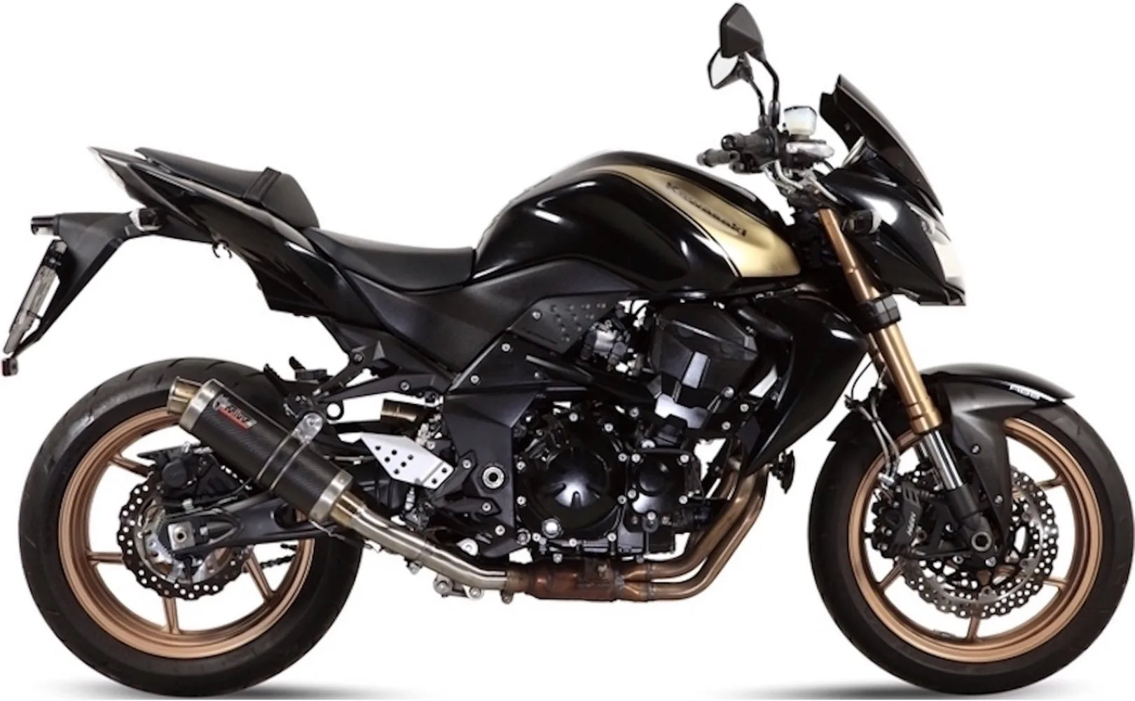 Système D'Échappement Catalytique Avec Homologation Acoustique Gp Carbon - Mivv Compatible Avec Kawasaki Z 750 R (2011-2014)