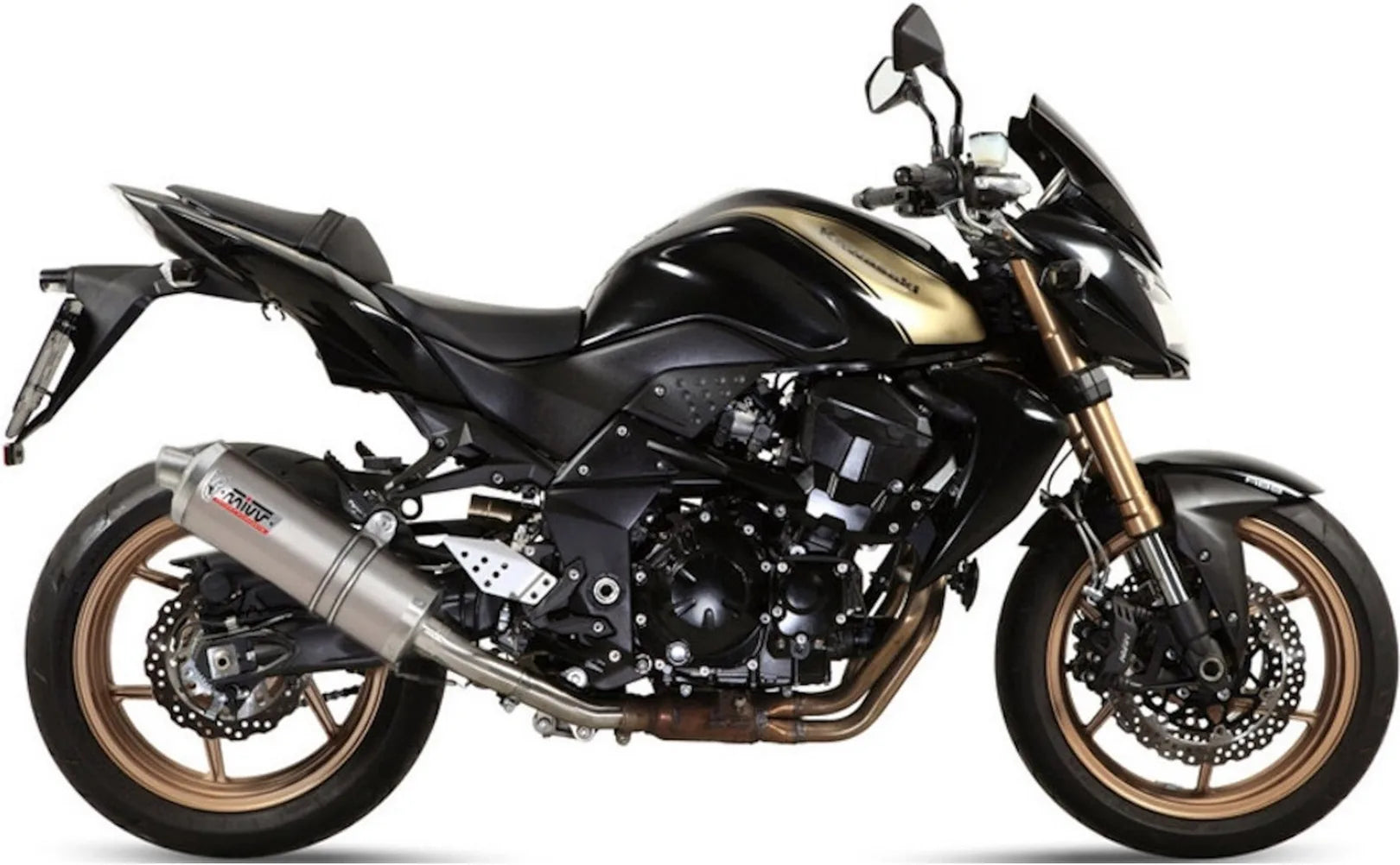Système D'Échappement Catalytique Avec Homologation Acoustique Oval Acier - Mivv Compatible Avec Kawasaki Z 750 R (2011-2014)