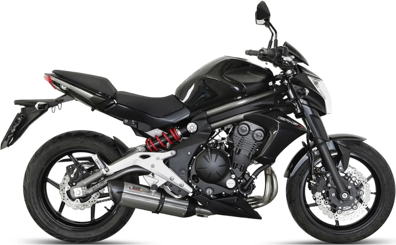 Système D'Échappement Complet Avec Catalyseur Et Homologation Acoustique Suono Acier Carbon - Mivv Compatible Avec Kawasaki Er-6 F (2012-2016)