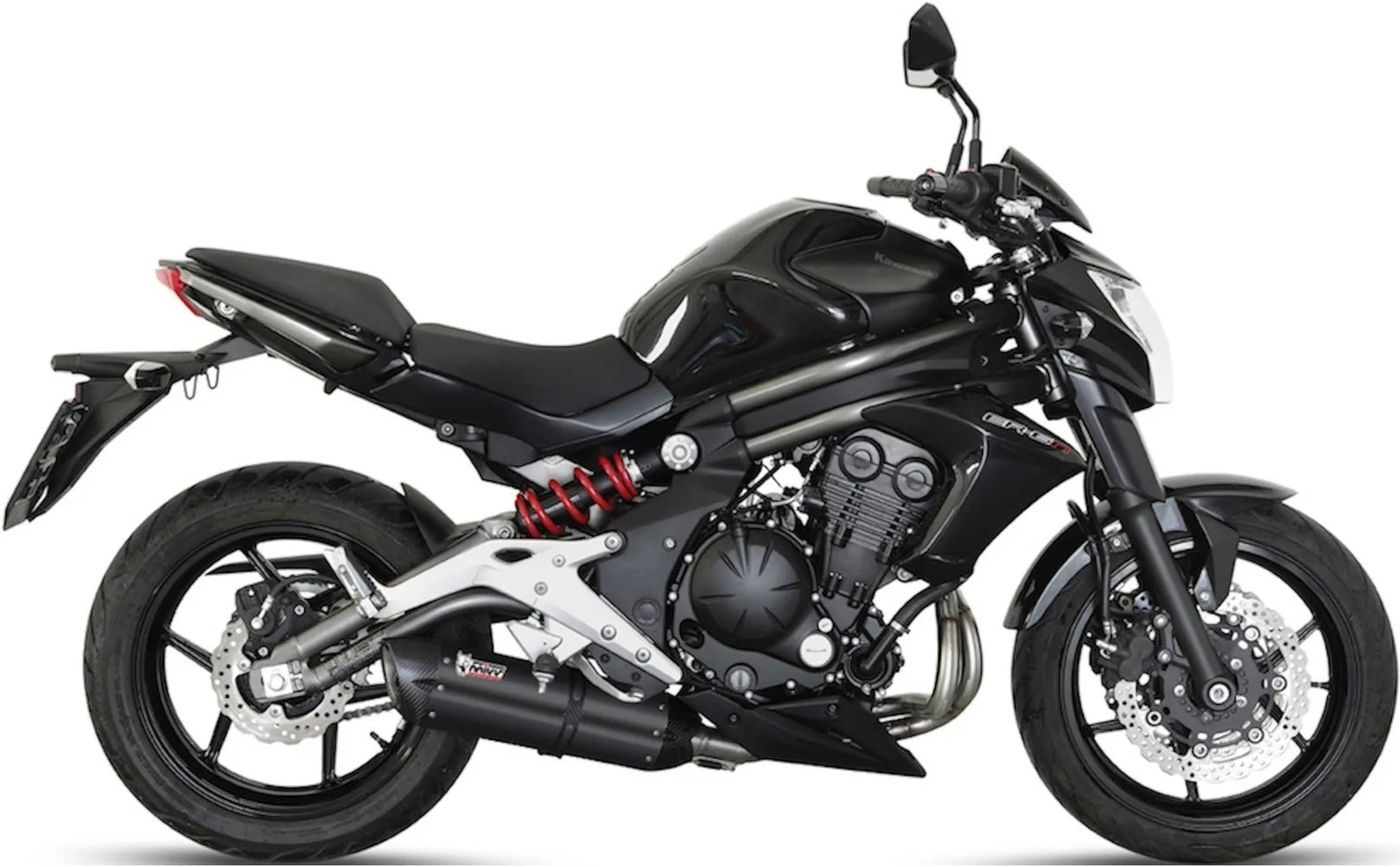Système D'Échappement Complet Sans Catalyseur Et Homologué Au Niveau Sonore Suono Acier Noir Carbon - Mivv Compatible Avec Kawasaki Er-6 N (2012-2016)