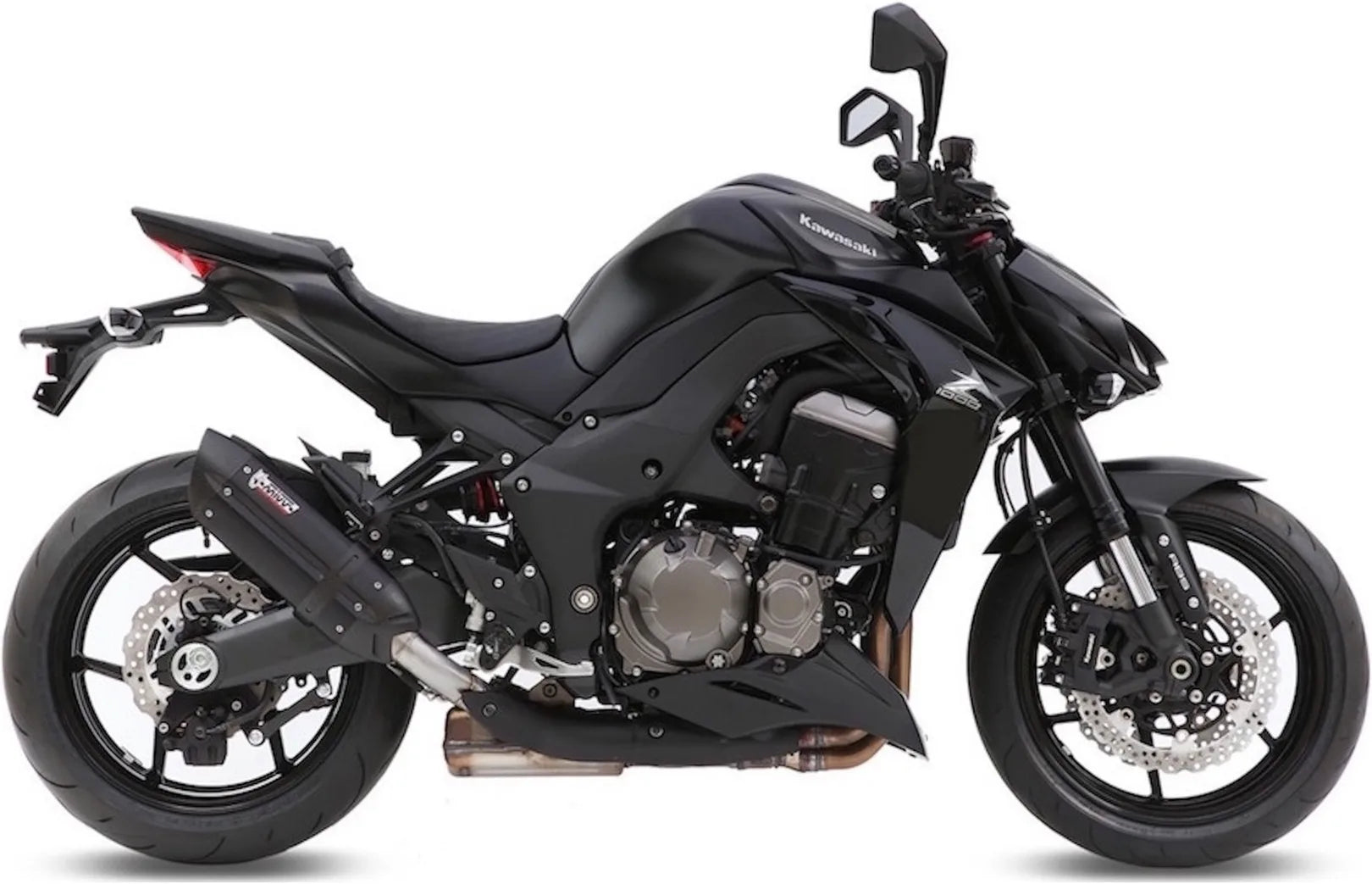 Double Sortie D'Échappement Homologuée Au Niveau Sonore Suono Acier Noir Carbon - Mivv Compatible Avec Kawasaki Z 1000 (2014-2020)