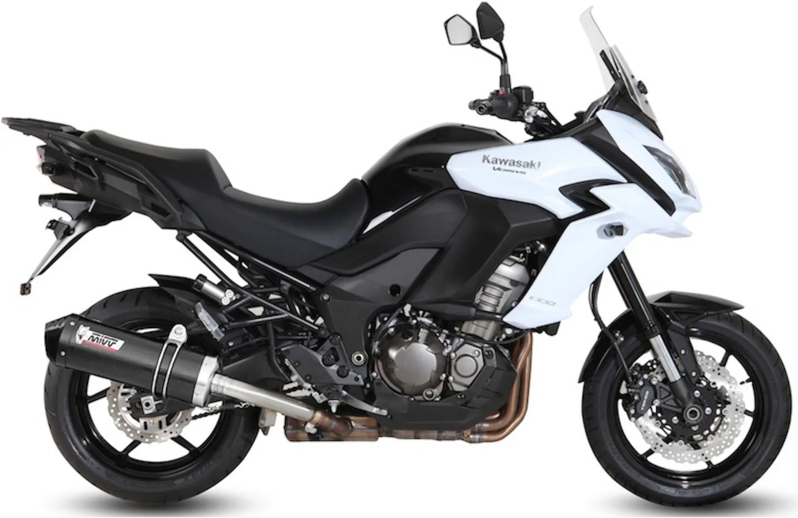 Système D'Échappement Homologué Au Niveau Sonore Oval Carbon Carbon - Mivv Compatible Avec Kawasaki Versys 1000 (2015-2018)