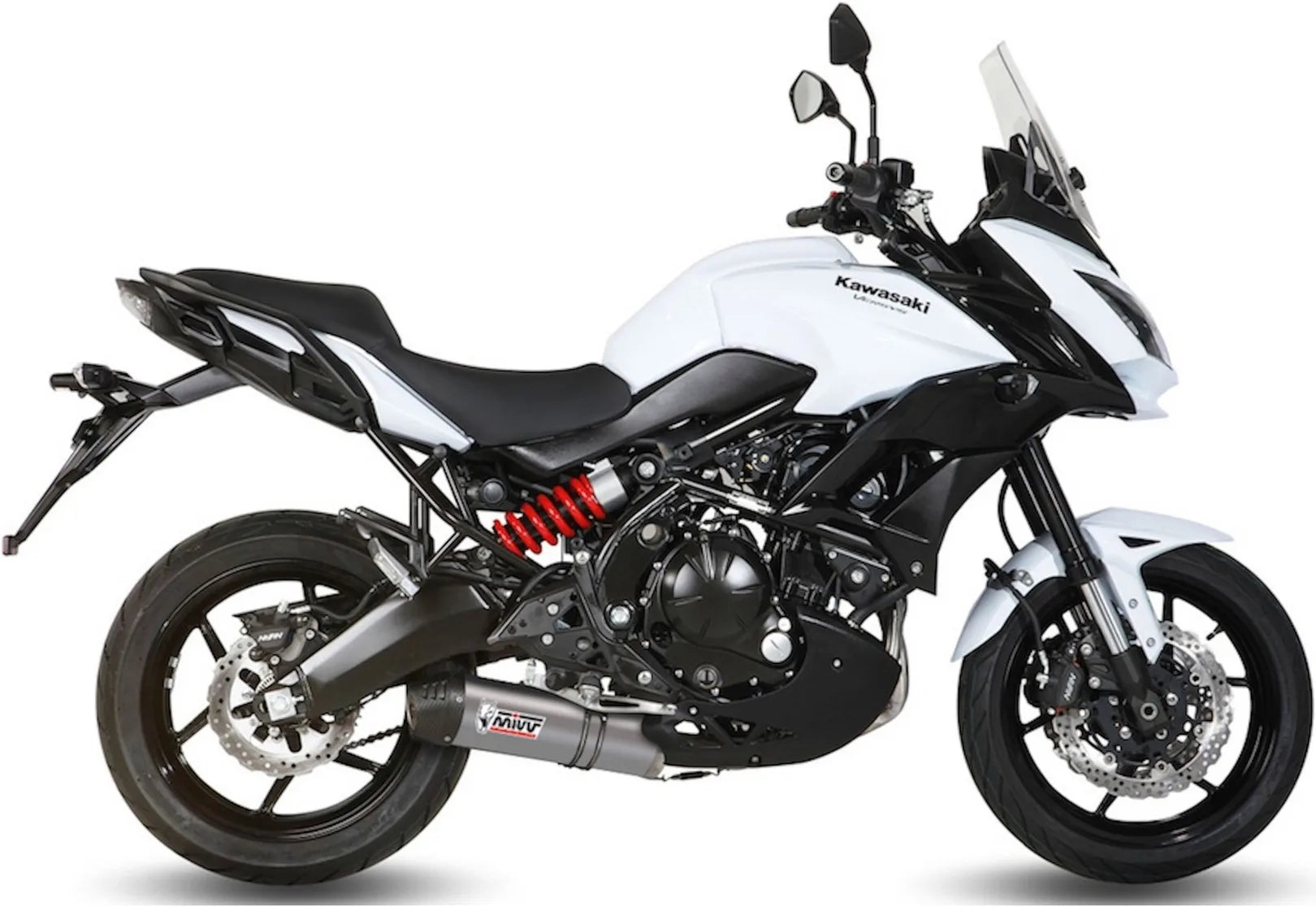 Système D'Échappement Complet Sans Catalyseur Et Homologué Au Niveau Sonore Oval Titanium Carbon - Mivv Compatible Avec Kawasaki Versys 650 (2015-2020)