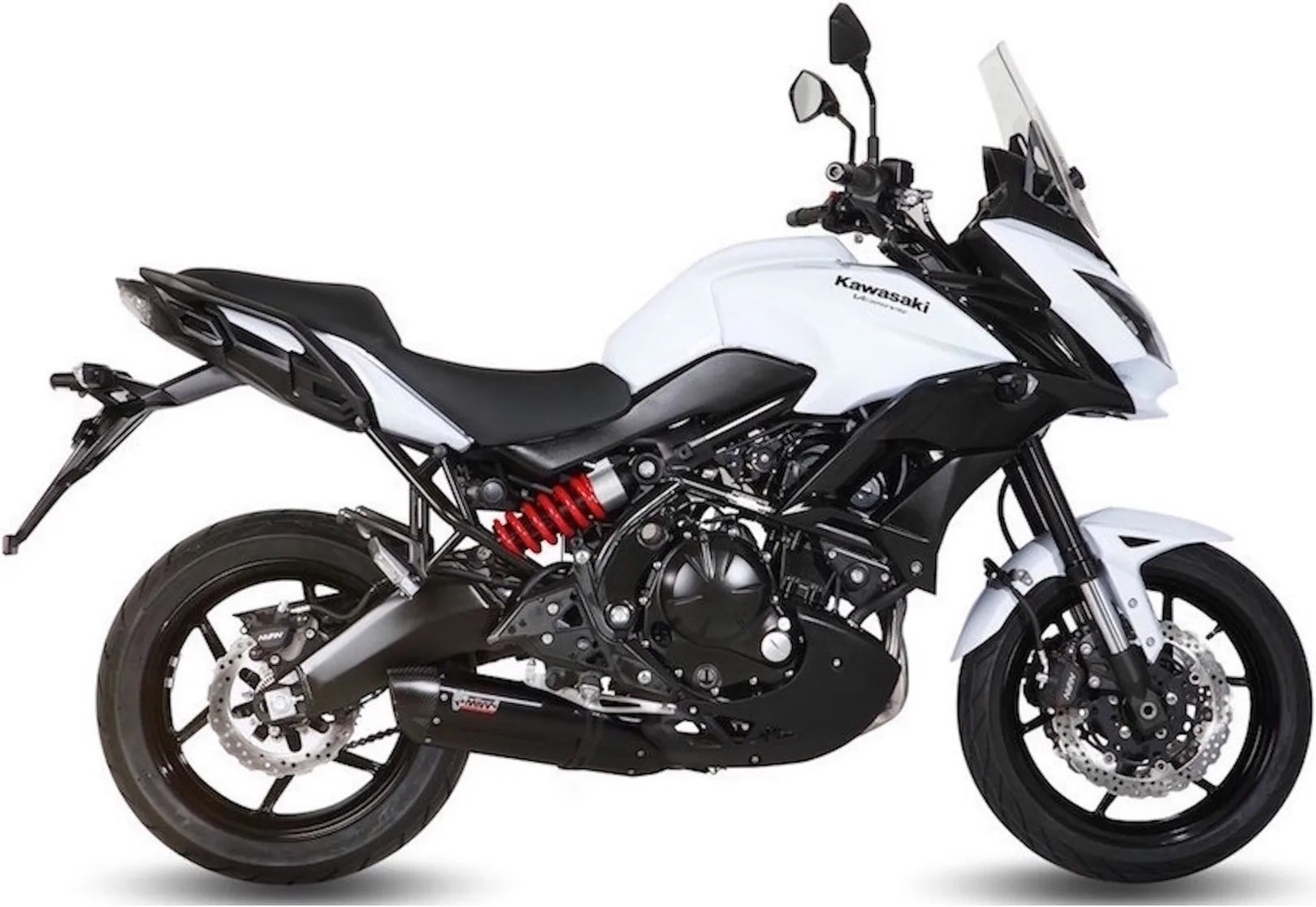 Système D'Échappement Complet Avec Catalyseur Et Homologation Acoustique Suono Acier Noir Carbon - Mivv Compatible Avec Kawasaki Versys 650 (2015-2020)