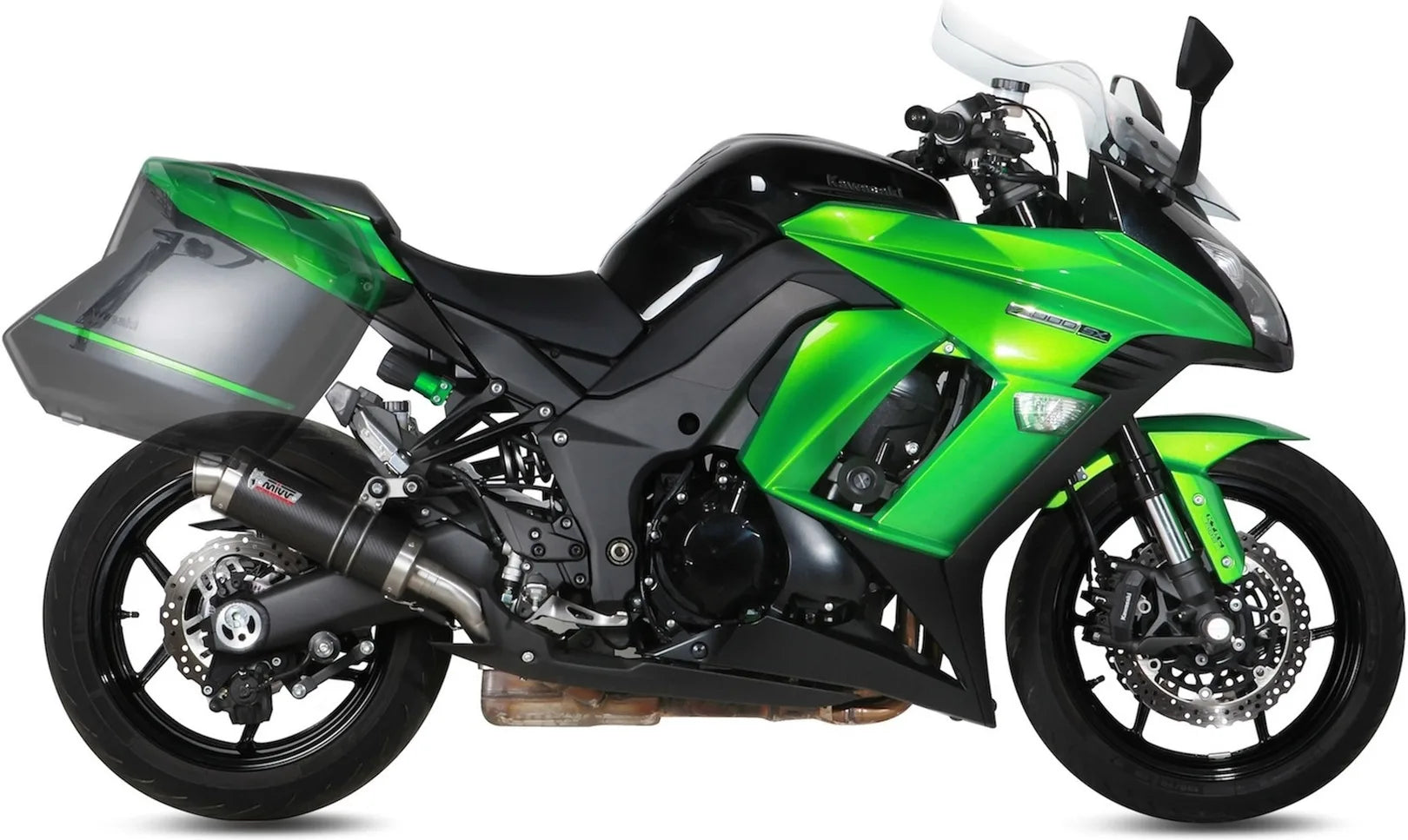 Double Sortie D'Échappement Homologuée Au Niveau Sonore Gp Carbon - Mivv Compatible Avec Kawasaki Z 1000 Sx (2014-2019)