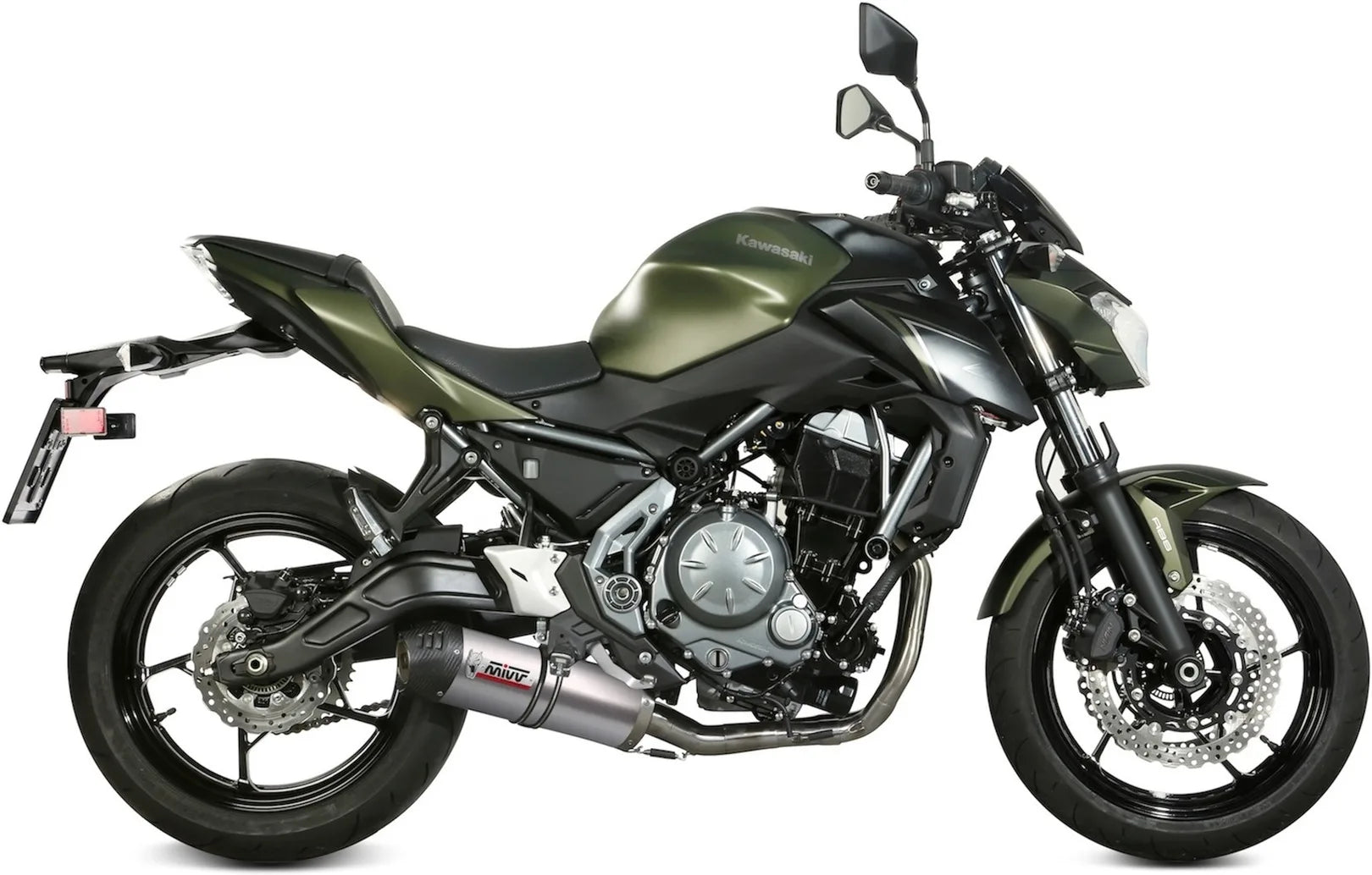 Système D'Échappement Complet Avec Catalyseur Et Homologation Acoustique Oval Titanium Carbon - Mivv Compatible Avec Kawasaki Z 650 (2017-2023)