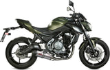 Système D'Échappement Complet Avec Catalyseur Et Homologation Acoustique Oval Titanium Carbon - Mivv Compatible Avec Kawasaki Z 650 (2017-2023)