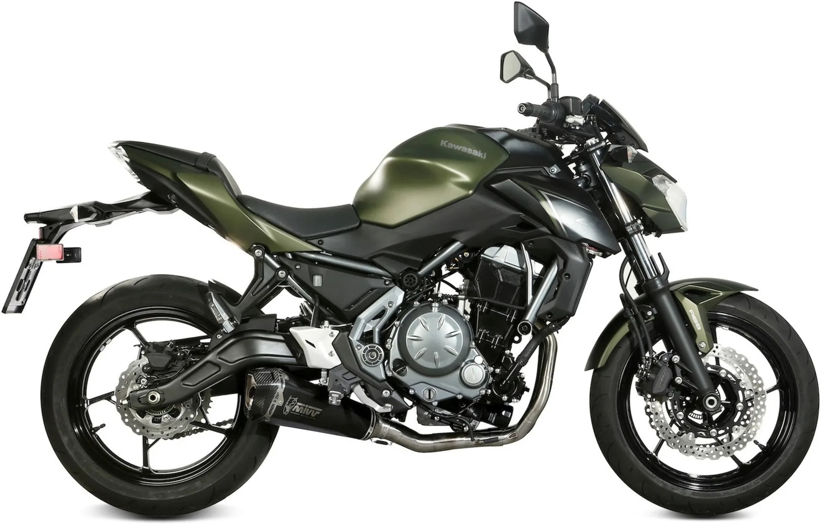 Système D'Échappement Complet Avec Catalyseur Et Homologation Acoustique Delta Race Acier Noir Carbon - Mivv Compatible Avec Kawasaki Z 650 (2017-2023)