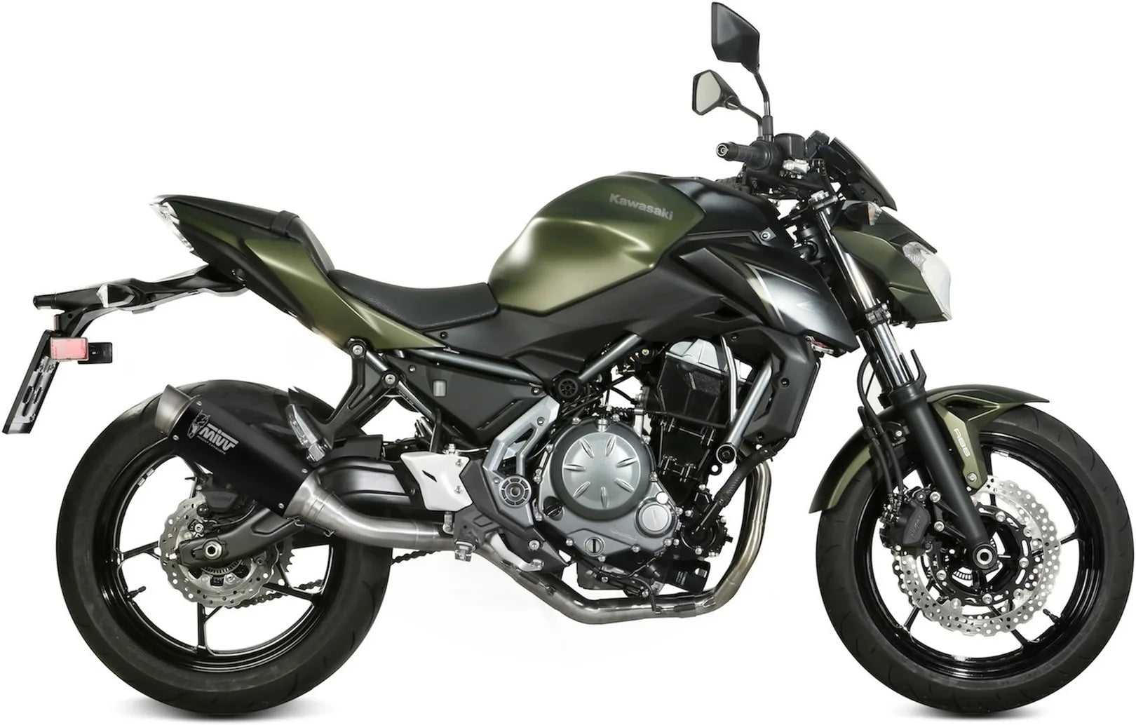 Système D'Échappement Complet Avec Catalyseur Et Homologation Acoustique Gppro Acier Noir - Mivv Compatible Avec Kawasaki Z 650 (2017-2023)