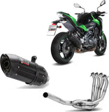 Système D'Échappement Complet Sans Catalyseur Et Homologué Au Niveau Sonore Suono Acier Noir Carbon - Mivv Compatible Avec Kawasaki Z 900 (2017-2024)