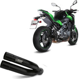 Système D'Échappement Homologué Au Niveau Sonore Double Gun Acier Noir - Mivv Compatible Avec Kawasaki Z 900 (2017-2024)
