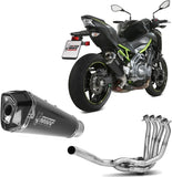 Système D'Échappement Complet Sans Catalyseur Et Homologué Au Niveau Sonore Delta Race Acier Noir Carbon - Mivv Compatible Avec Kawasaki Z 900 (2017-2024)