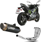 Système D'Échappement Complet Sans Catalyseur Et Homologué Au Niveau Sonore Gppro Acier Noir - Mivv Compatible Avec Kawasaki Z 900 (2017-2024)