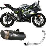 Système D'Échappement Complet Sans Catalyseur Et Homologué Au Niveau Sonore Gppro Acier Noir - Mivv Compatible Avec Kawasaki Ninja 125 (2019-2024)