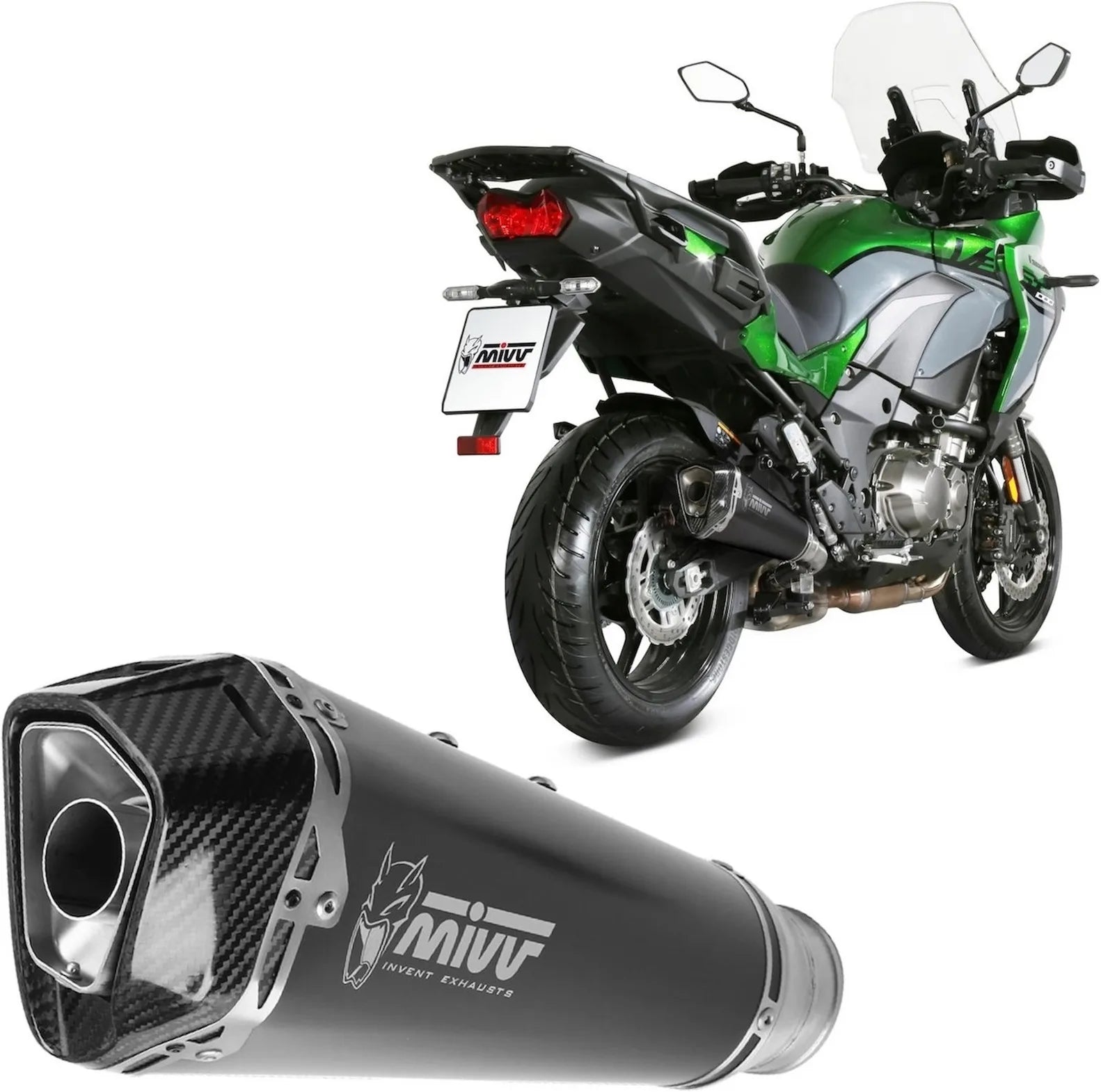 Système D'Échappement Homologué Au Niveau Sonore Delta Race Acier Noir Carbon - Mivv Compatible Avec Kawasaki Versys 1000 (2019-2024)