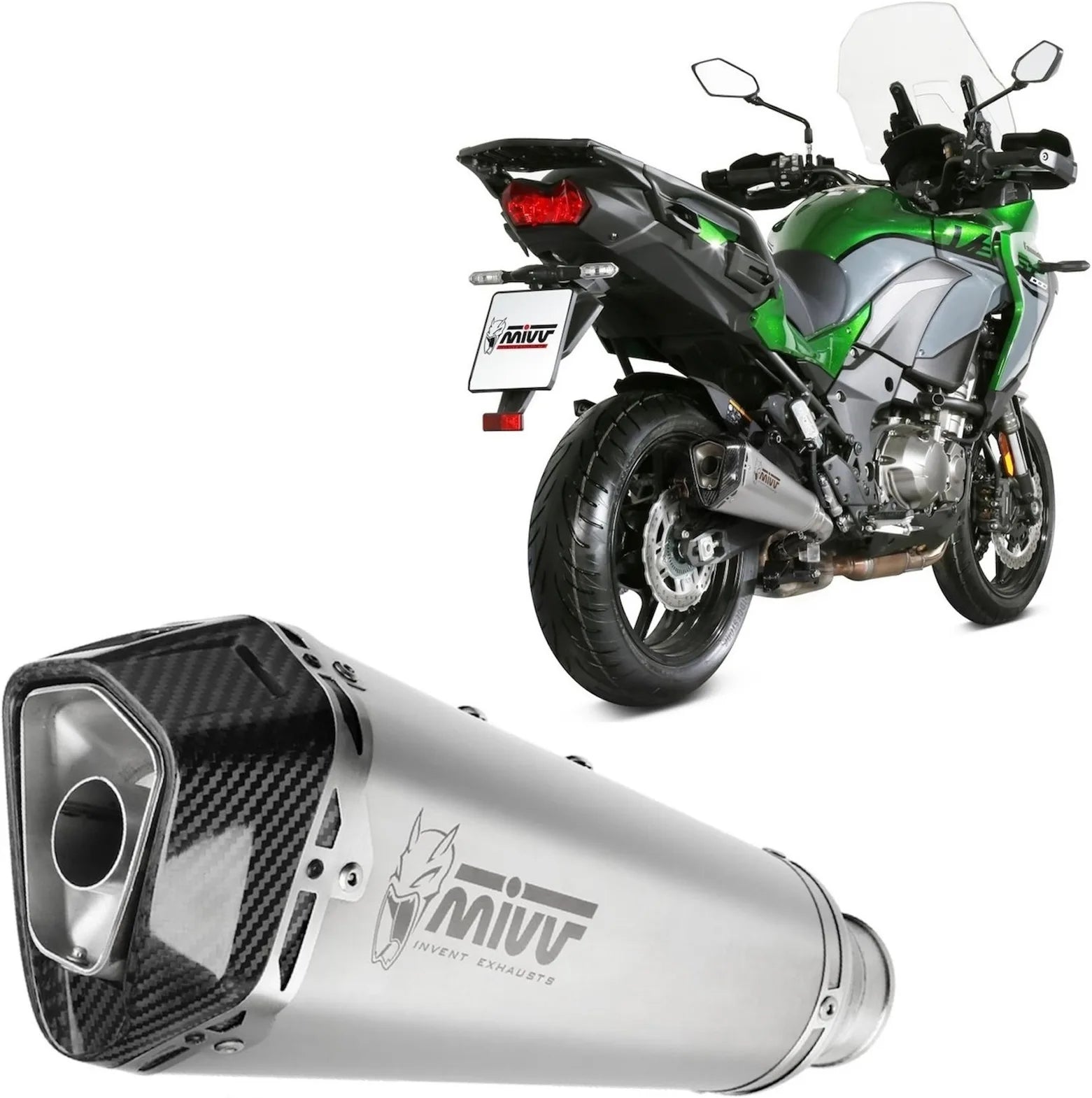 Système D'Échappement Homologué Au Niveau Sonore Delta Race Acier Carbon - Mivv Compatible Avec Kawasaki Versys 1000 (2019-2024)