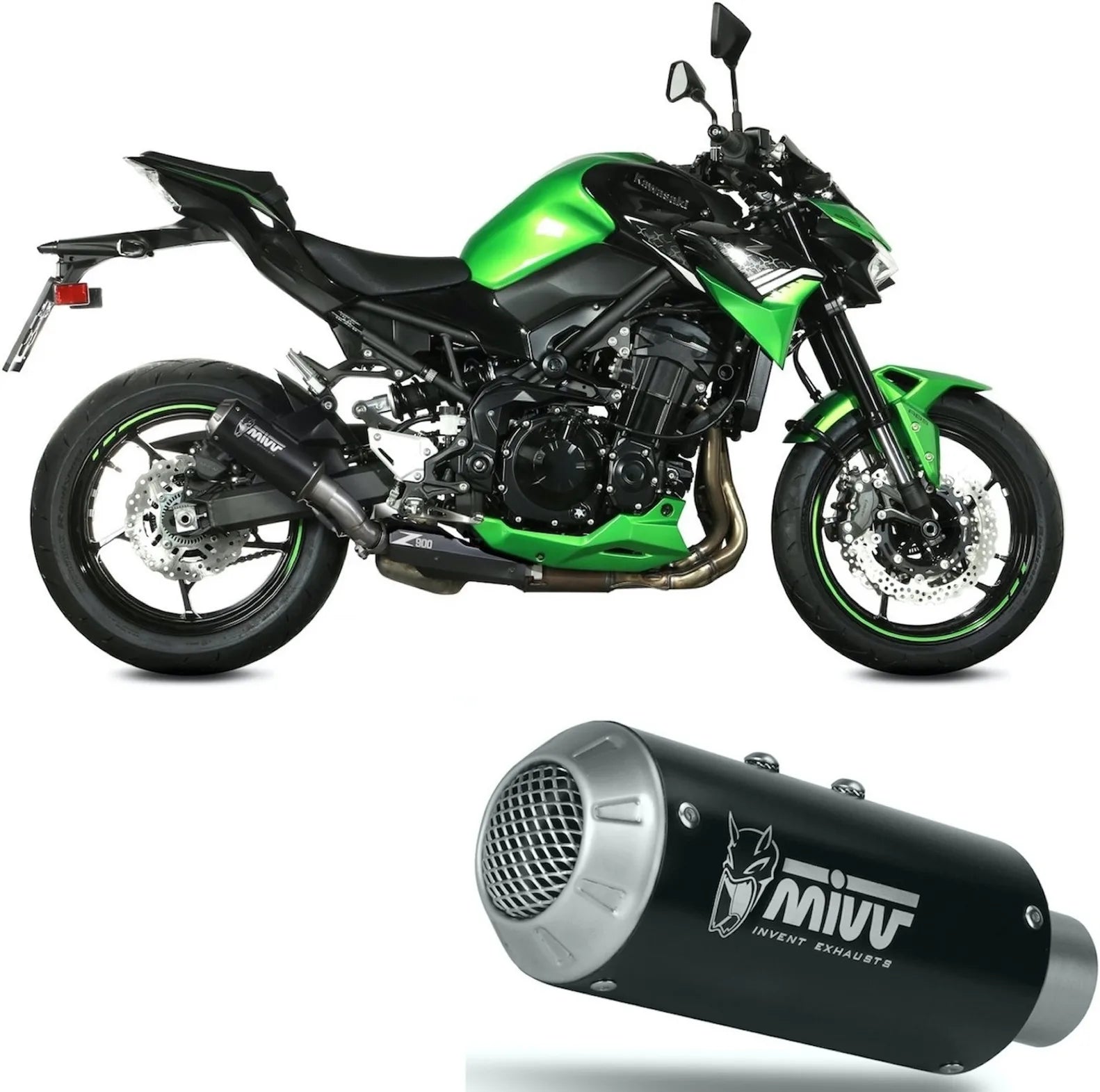 Système D'Échappement Homologué Au Niveau Sonore Mk3 Acier Noir - Mivv Compatible Avec Kawasaki Z 900 (2020-2024)