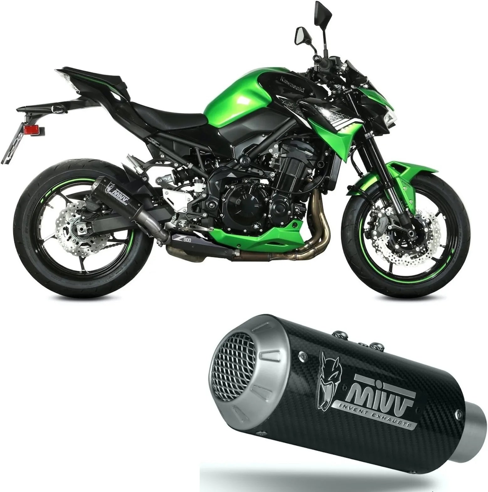 Système D'Échappement Homologué Au Niveau Sonore Mk3 Carbon - Mivv Compatible Avec Kawasaki Z 900 (2020-2024)