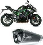 Système D'Échappement Non Catalysé Et Homologué Au Niveau Sonore Delta Race Acier Noir Carbon - Mivv Compatible Avec Kawasaki Z H2 1000 (2020-2024)