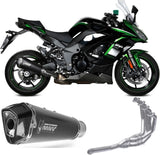 Système D'Échappement Complet Sans Catalyseur Et Homologué Au Niveau Sonore Delta Race Acier Noir Carbon - Mivv Compatible Avec Kawasaki Ninja 1000 Tourer (2020-2024)