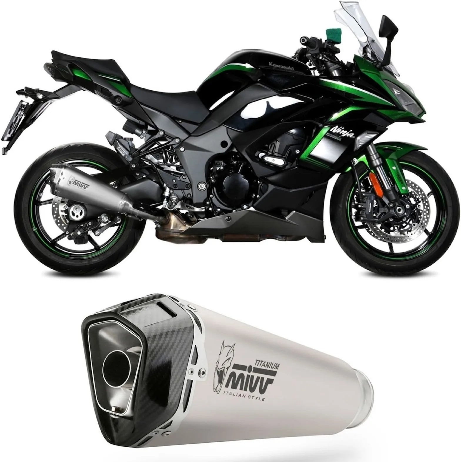 Système D'Échappement Homologué Au Niveau Sonore Delta Race Acier Carbon - Mivv Compatible Avec Kawasaki Ninja 1000 Tourer (2020-2024)