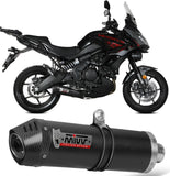 Système D'Échappement Complet Avec Catalyseur Et Homologation Acoustique Oval Carbon Carbon - Mivv Compatible Avec Kawasaki Versys 650 (2021-2023)