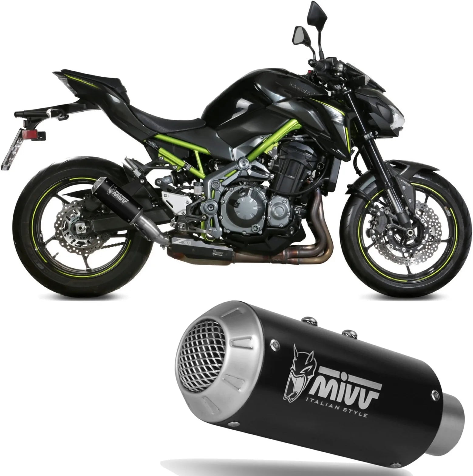 Système D'Échappement Homologué Au Niveau Sonore Mk3 Acier Noir - Mivv Compatible Avec Kawasaki Z 900 A2 (2017-2024)