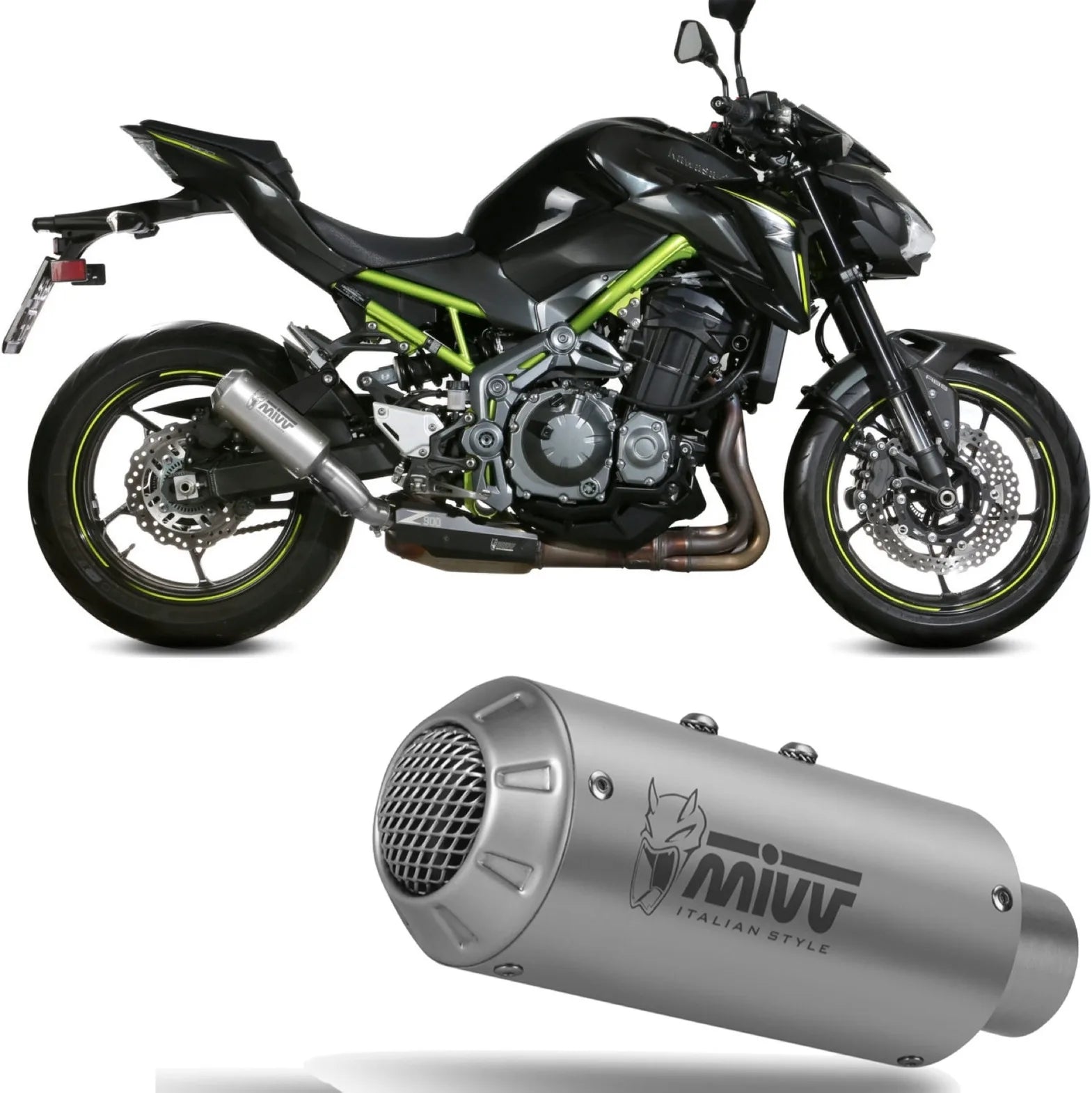 Système D'Échappement Homologué Au Niveau Sonore Mk3 Acier - Mivv Compatible Avec Kawasaki Z 900 A2 (2017-2024)