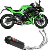 Complete Catalytic Exhaust System With Sound Certification Oval Carbon Carbon - Mivv Compatible With Kawasaki Ninja 650 (2024)