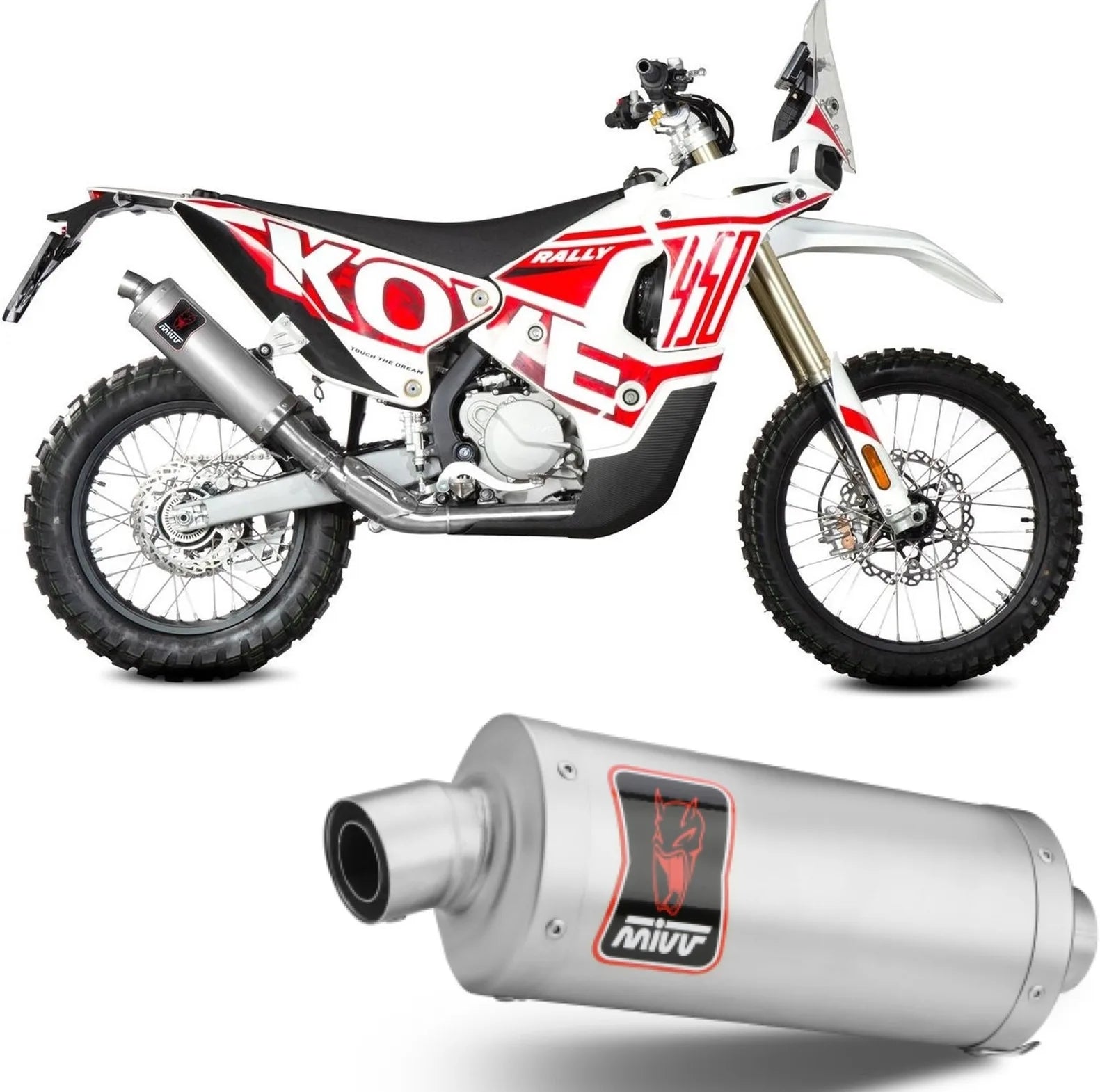 Système D'Échappement Homologué Au Niveau Sonore Dakar Acier - Mivv Compatible Avec Kove Moto 450 Rally (2023-2024)