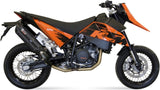 Double Sortie D'Échappement Avec Catalyseur Et Homologation Acoustique Suono Acier Noir Carbon - Mivv Compatible Avec Ktm 690 Sm (2007-2012)