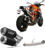 Double Sortie D'Échappement Non Catalysée Avec Homologation Acoustique Mk3 Acier Noir - Mivv Compatible Avec Ktm Duke 1290 (2014-2019)