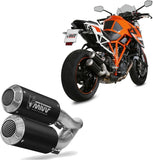 Double Sortie D'Échappement Homologuée Au Niveau Sonore Mk3 Acier Noir - Mivv Compatible Avec Ktm Duke 1290 (2014-2019)