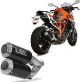 Double Sortie D'Échappement Homologuée Au Niveau Sonore Mk3 Carbon - Mivv Compatible Avec Ktm Duke 1290 (2014-2019)