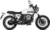 Dual Catalytic Exhaust Tips With Sound Certification Ghibli Steel Black - Mivv Compatible With Moto Guzzi V7 Special (2008-2016)