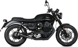 Double Sortie D'Échappement Non Catalysée Avec Homologation Acoustique Ghibli Acier Noir - Mivv Compatible Avec Moto Guzzi V7 Iii (2017-2020)