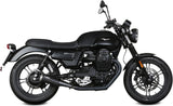 Dual Non-Catalytic Exhaust System With Sound Certification Ghibli Steel Black - Mivv Compatible With Moto Guzzi V7 Iii (2017-2020)