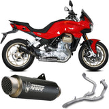 Complete Non-Catalytic Exhaust System With Sound Certification Gppro Carbon - Mivv Compatible With Moto Guzzi V 100 Mandello 1000 (2022-2024)
