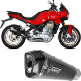 Système D'Échappement Homologué Au Niveau Sonore Delta Race Acier Noir Carbon - Mivv Compatible Avec Moto Guzzi V 100 Mandello 1000 (2022-2024)