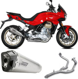 Système D'Échappement Complet Sans Catalyseur Et Homologué Au Niveau Sonore Delta Race Acier Carbon - Mivv Compatible Avec Moto Guzzi V 100 Mandello 1000 (2022-2024)