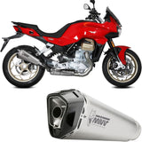 Exhaust Tip With Noise Certification Delta Race Stainless Steel Carbon - Mivv Compatible With Moto Guzzi V 100 Mandello 1000 (2022-2024)