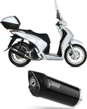 Système D'Échappement Complet Sans Catalyseur Et Homologué Au Niveau Sonore Mover Acier Noir - Mivv Compatible Avec Honda Sh 150 (2013-2016)
