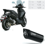 Système D'Échappement Catalytique Avec Homologation Acoustique Mover Acier Noir - Mivv Compatible Avec Piaggio Beverly 300 (2010-2020)
