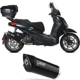 Système D'Échappement Catalytique Avec Homologation Acoustique Mover Acier Noir - Mivv Compatible Avec Piaggio Beverly 300 (2021-2024)