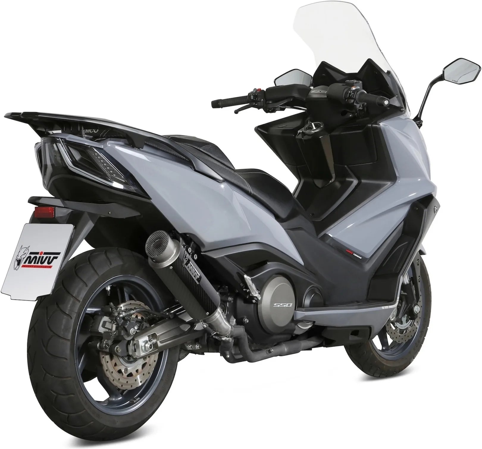 Système D'Échappement Catalytique Avec Homologation Acoustique Gppro Carbon - Mivv Compatible Avec Kymco Ak 550 (2017-2020)